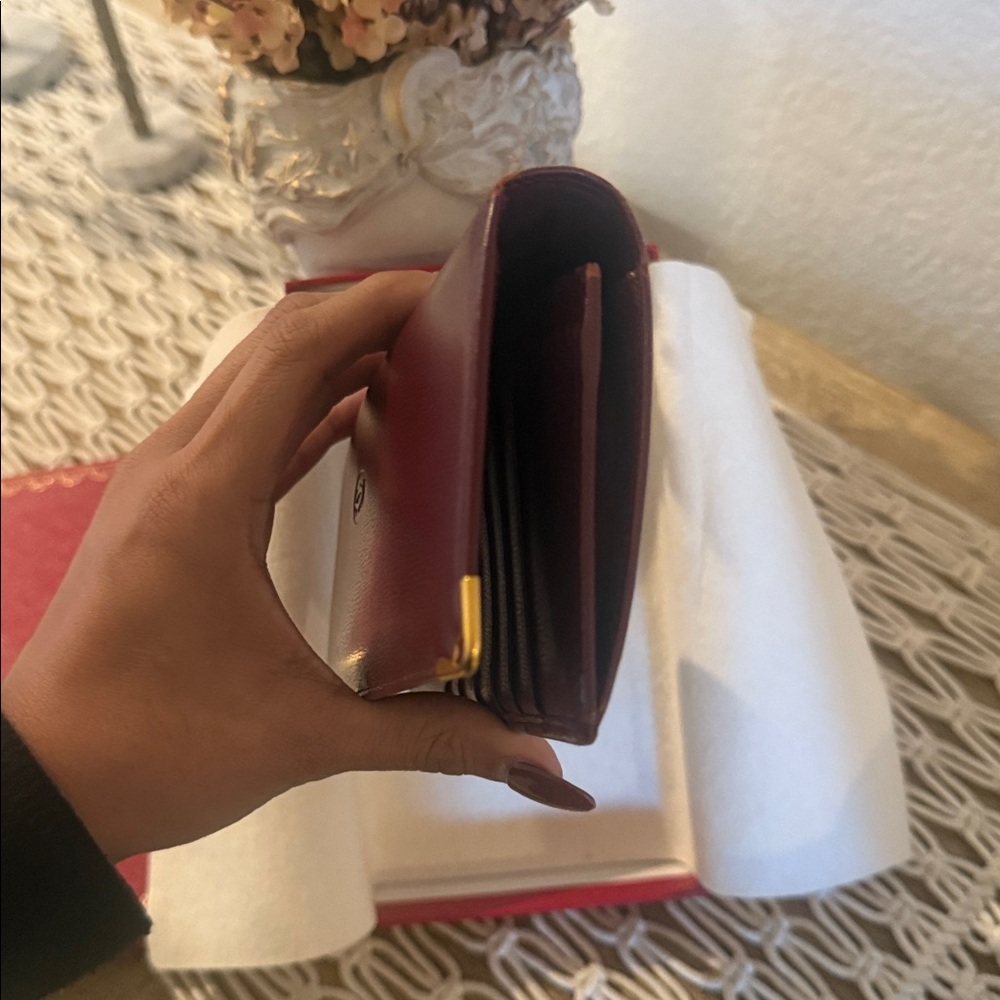 Authentic Cartier Must de Cartier Bordeaux Leather Bifold Long Wallet - Picture 8 of 15